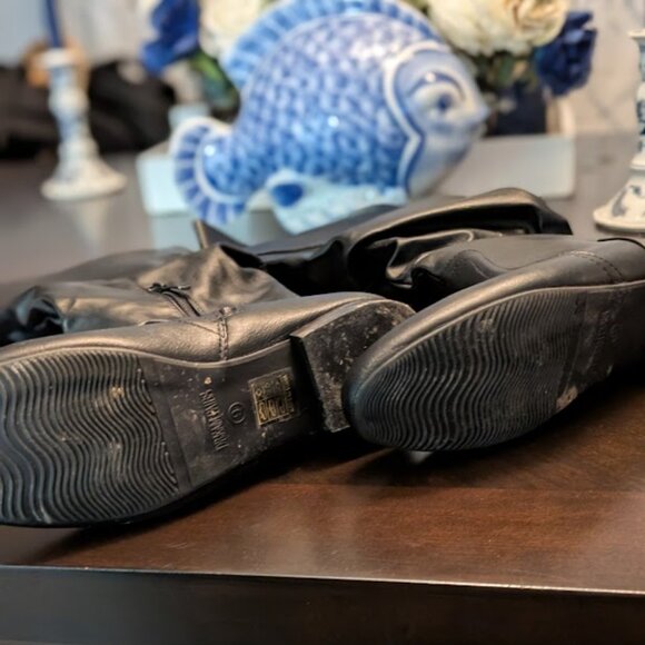 P10 DREAM PAIRS Wide Calf Faux Fur Lined Slouchy Black Boots - Picture 5 of 7